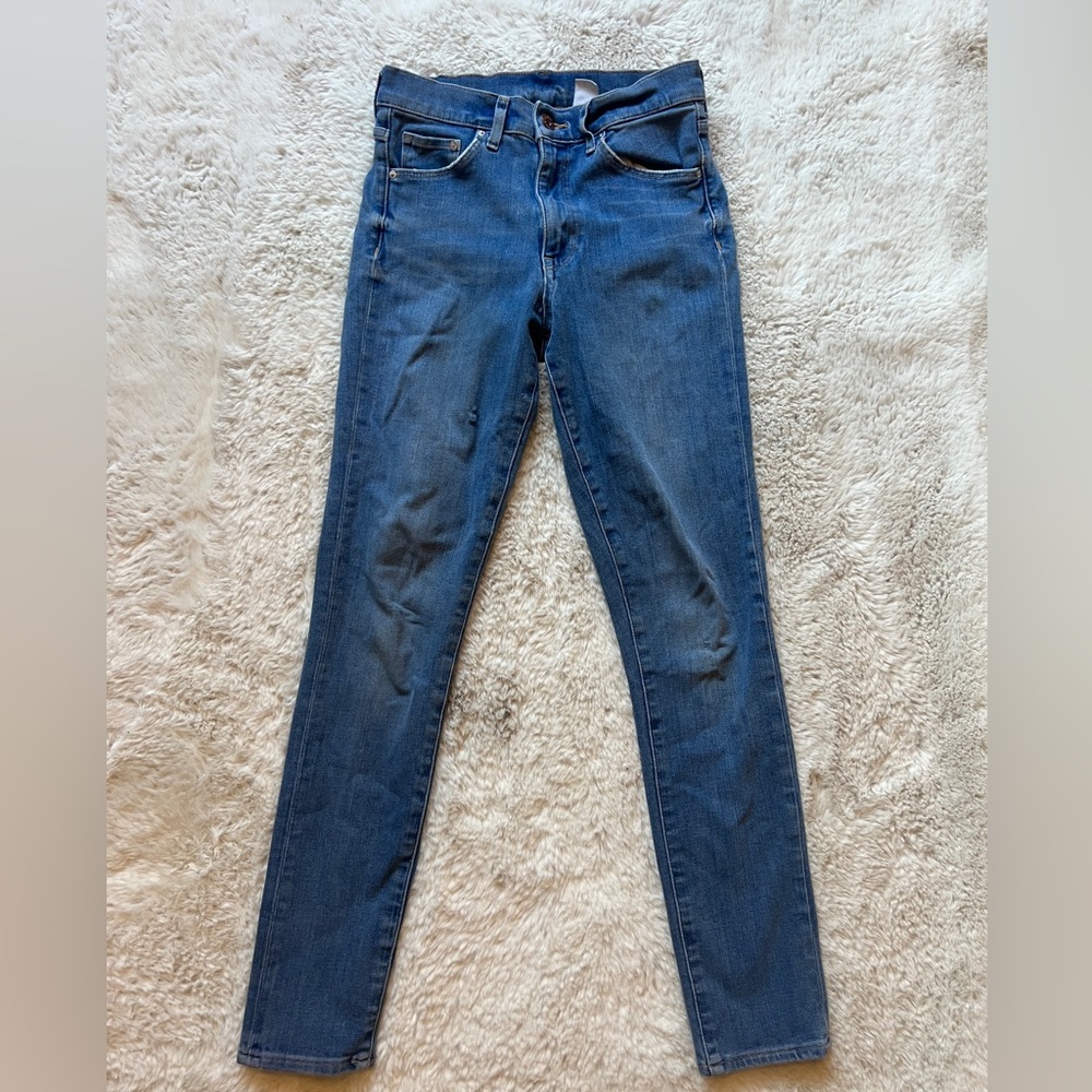 Stretch skinny ankle high waist denim jeans